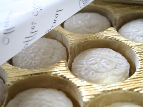 Snow-skin Mooncake with Champagne Truffle & Ganache from Raffles Hotel