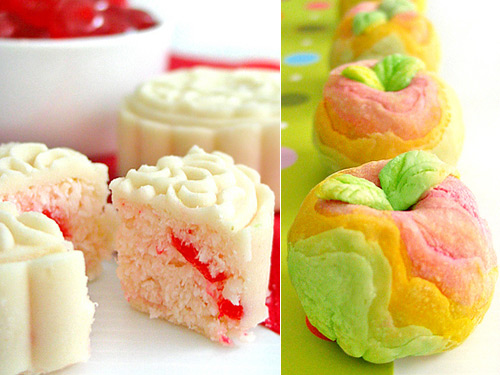 Cherry Coconut Snow-skin & Apple-shaped Flaky Pastry Mooncakes