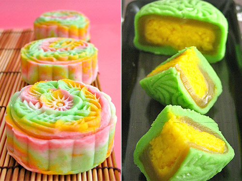 Rainbow Soda Snow-skin & Pandan Custard Lotus Snow-skin Mooncakes