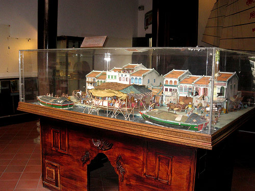 Miniature model of Singapore in the mid-19th century