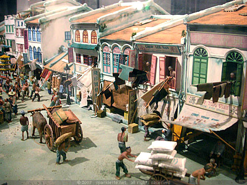 Miniature model of Singapore in the mid-19th century