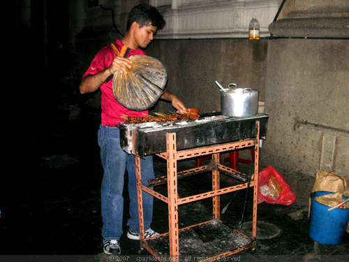 Satay seller at Tanjong Pagar Railway Station