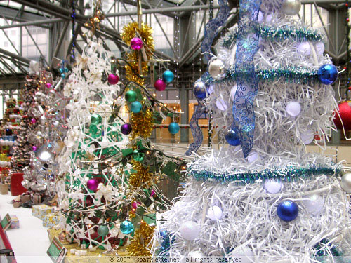 Christmas trees at Suntec City Mall