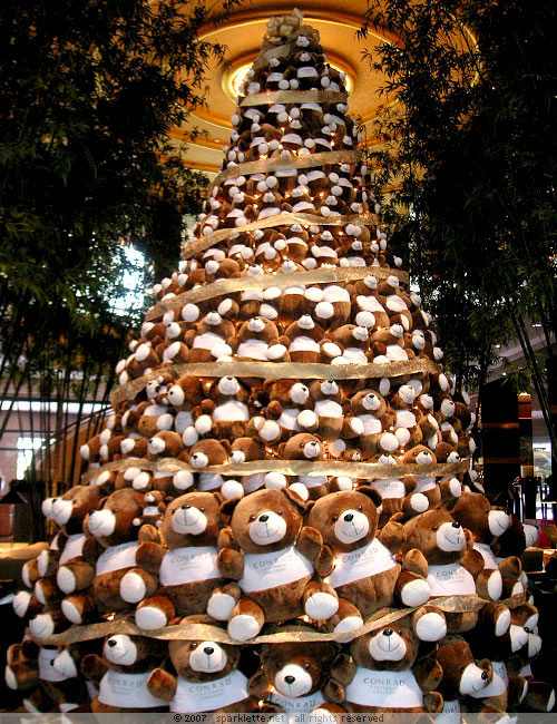 Teddy bear Christmas tree at Conrad Centennial Singapore
