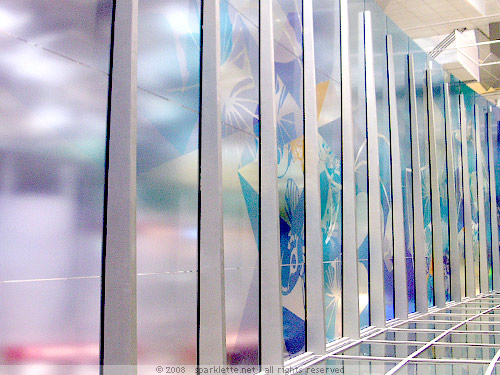 Colourful glass panel