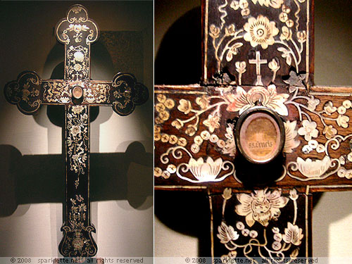 Mother-of-pearl inlaid crucifix