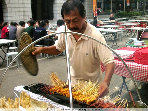 Satay seller at Lau Pa Sat