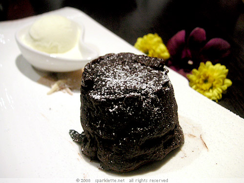 Freshly Baked Warm Chocolate Cake served with Ice Cream