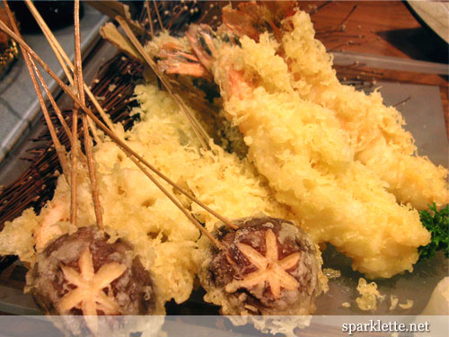 Kushi-Tempura (Tempura served on skewers)