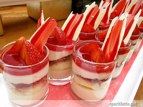 Strawberry dessert shots
