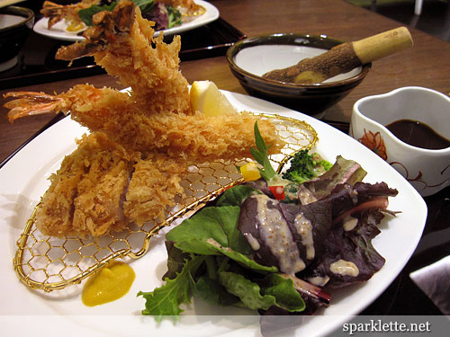 Rosu Katsu with Ebi Katsu (Pork loin with breaded shrimp)