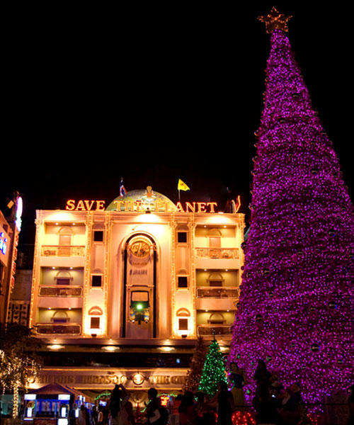 Christmas tree outside Hard Rock Café at Siam Square, Bangkok