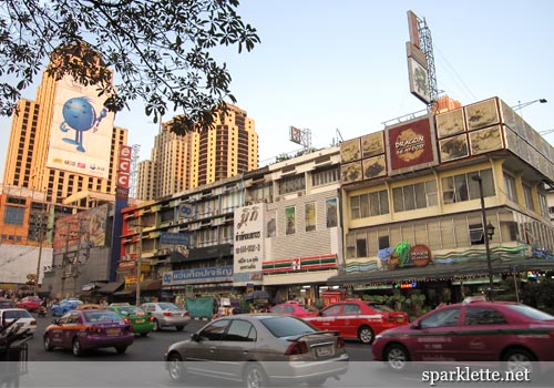 Bangkok taxis in various colours