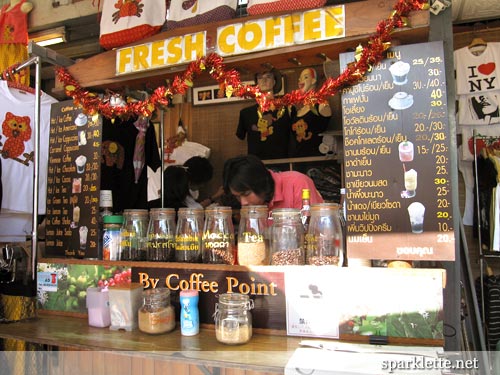 Coffee stall at Chatuchak Weekend Market, Bangkok