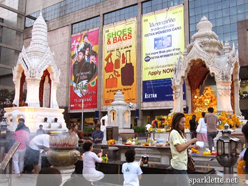 Phra Trimurti (The God of Love) and Ganesh (Hindu elephant God) at Central World, Bangkok