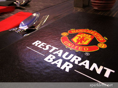 Menu at Manchester United Restaurant and Bar, Bangkok