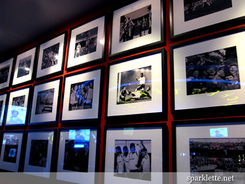 Wall of photos at Manchester United Restaurant and Bar, Bangkok