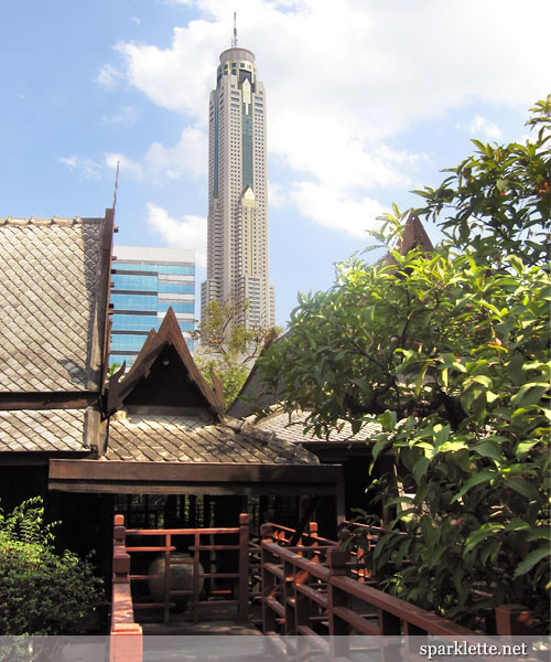 Suan Pakkad Palace, with Baiyoke Sky Tower in the background, Bangkok