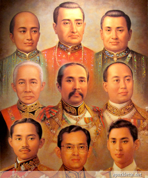 The 9 Thai kings of Chakri Dynasty from past to present