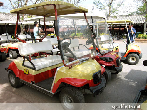 Golf carts at Muang Boran