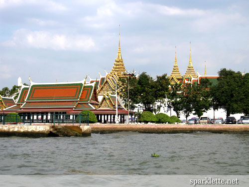 Grand Palace, as seen from Chao Phraya, Bangkok