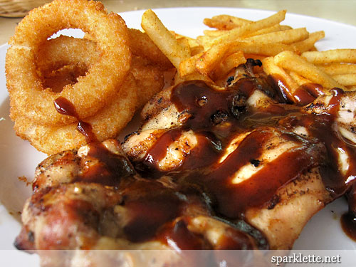 Teriyaki chicken (with French fries and onion rings)
