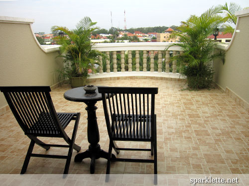 Landscape room balcony at Borei Angkor Resort & Spa, Siem Reap