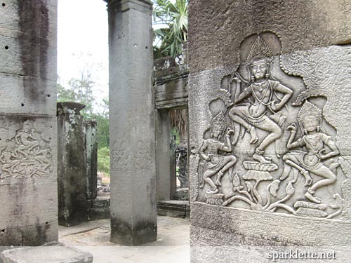Apsara bas-reliefs at the Bayon in Angkor Thom, Cambodia