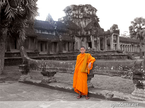 Monk at Angkor Wat, Cambodia