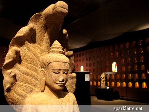 Angkor naga statue on display at the Angkor National Museum, Siem Reap