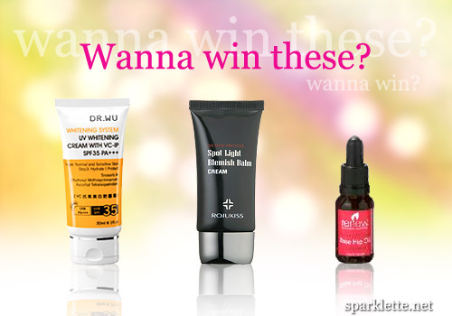 Skincare products giveaway at Sparklette
