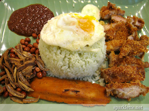 Nasi Lemak (rice cooked in coconut milk)