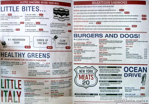 Seah Street Deli's menu