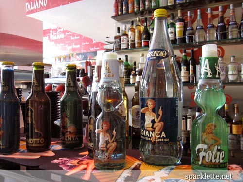 Soda labels of the Abbondio soda drinks