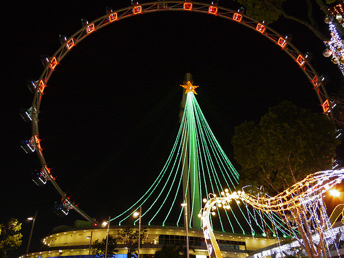 Christmas tree at Singapore Flyer