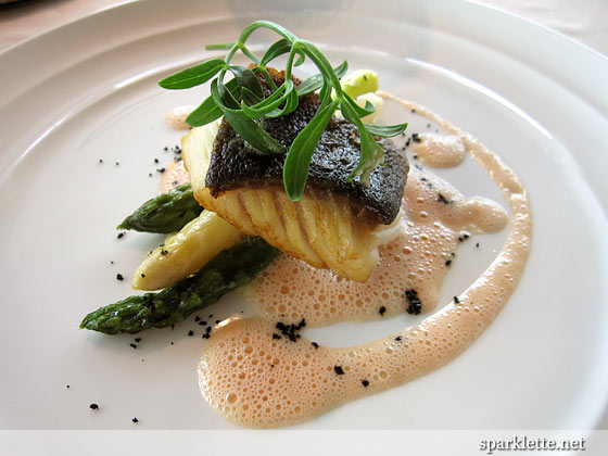 Black cod fillet with asparagus and Sicilian Blood Orange sauce