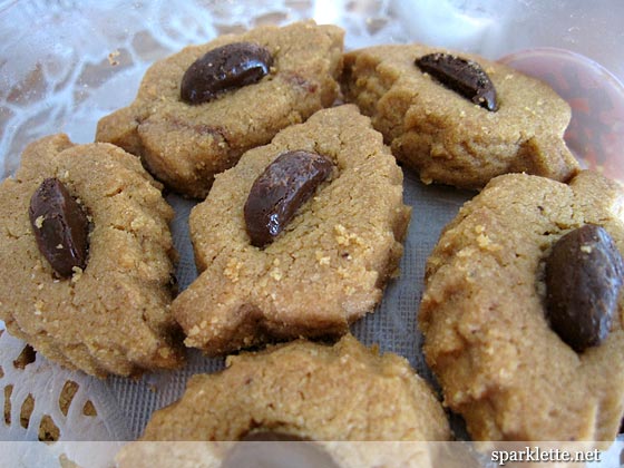 Coffee cookies with chocolate