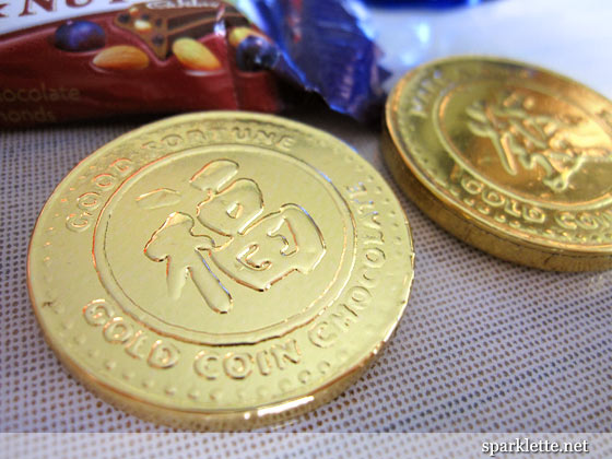 Gold coin chocolate