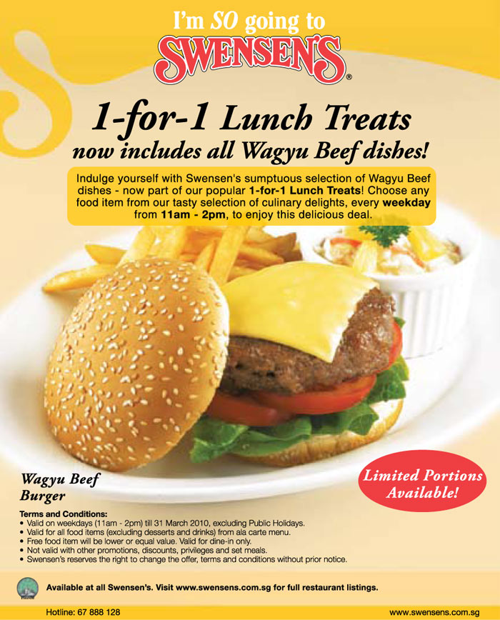 Swensen's 1-for-1 Lunch Treats