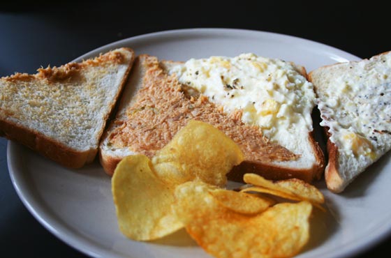 MayoEgg & Spicy Tuna Sandwich Meal with Watermelon Smoothie