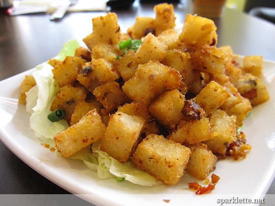 Fried carrot cake with XO sauce