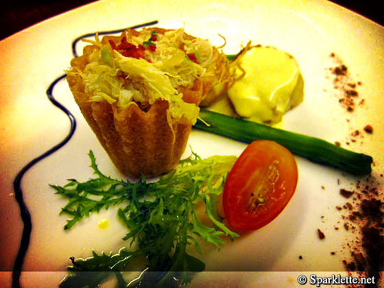 Scallop and crab timbale