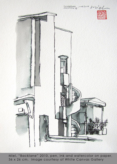 Tiong Bahru sketch: Backlane by Miel