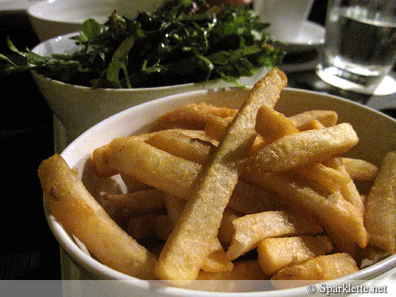 French fries and salad