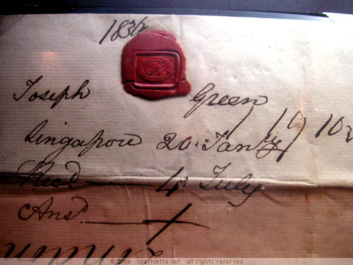 Old letter with red wax seal